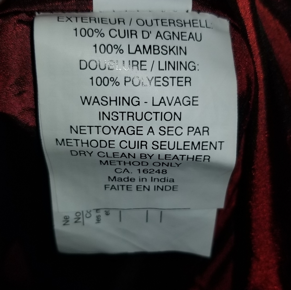 Laurence Roy Lamb Skin Brown Leather Button Up Jacket Size M - Picture 8 of 9